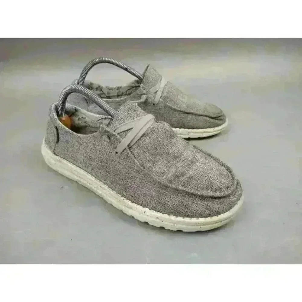 Hey Dude Women's‎ Wendy Linen Iron Womens Loafers Size 10 Gray